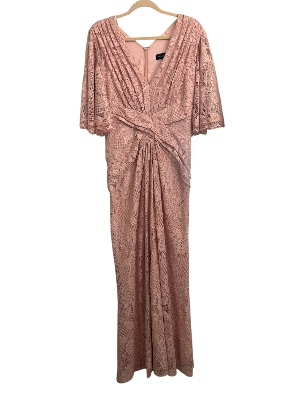 Tadashi Shoji Pink Petal Orino Lace Flutter Sleeve Formal Dress Size 12